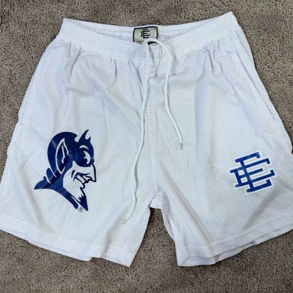 Exclusive Eric Emanuel x Duke Blue Devils Mesh Shorts White
